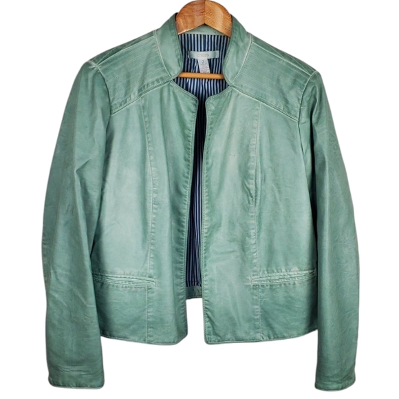 Chico's Jackets & Blazers - Women's Chico's Vegan Leather Jacket. Green. Chico's Size 2 (12 Or MED conv)